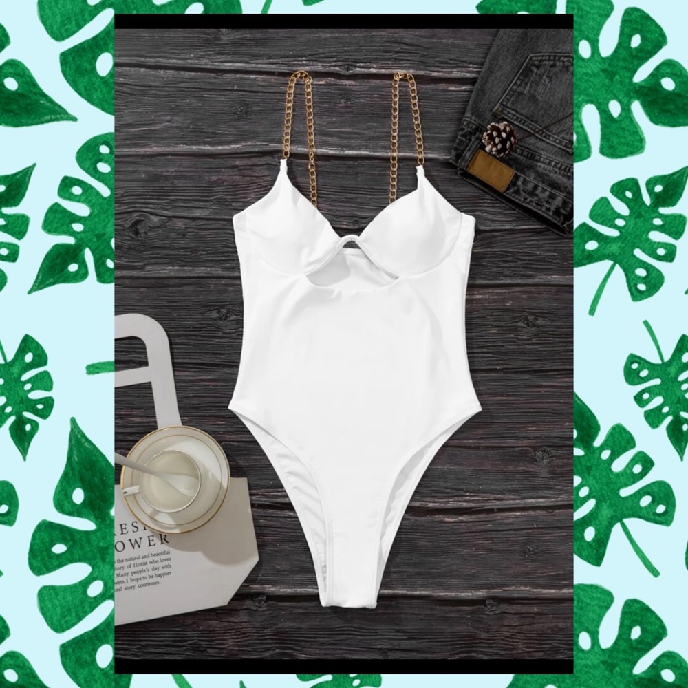 Shein Cut Out Chain Linked One-piece Swimsuit